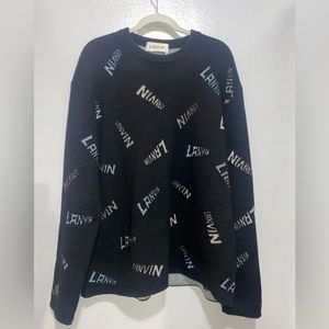 LANVIN METALLIC JACQUARD-KNIT SWEATER SIZE XL